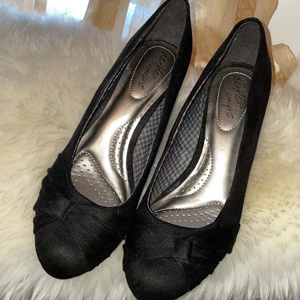 Black velvet wedges - Picture 6 of 7